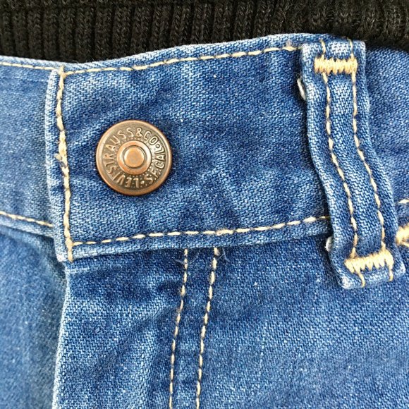 Vtg 70s Levi's High Waisted Orange Tab Denim Skirt - Picture 8 of 12